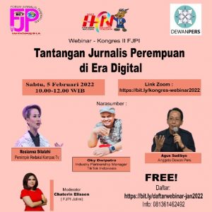 Webinar FJPI, Agus Sudibyo: Jangan Jadikan Perempuan Sebagai Objek Negatif Pemberitaan
