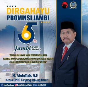 Dalam Rangka HUT Provinsi Jambi Ke-65, Ini Kata Ketua DPRD Tanjab Barat Abdullah