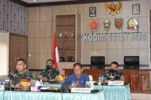 Kasrem 042/Gapu Ikuti Vicon Bersama Kasad Bahas Liga Santri Tingkat Nasional 2022