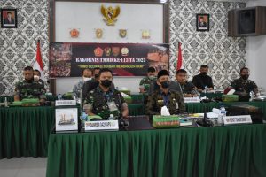 Danrem 042/Gapu Ikuti Rakornis TMMD Ke – 113 TA 2022