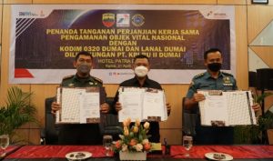 PT KPI RU Dumai, TNI AL dan Kodim Dumai Tandatangani Perjanjian Pengamanan Objek Vital Nasional