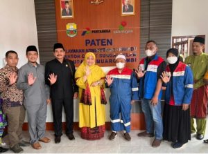 Regional 1 Zona 1 Field Jambi Serahkan Bantuan Gedung Pelayanan Terpadu di Sungaigelam