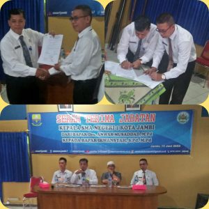 Serah Terima Jabatan Kepala SMA Negeri 1 Kota Jambi Lama ke yang Baru