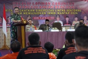Danrem 042/Gapu Buka Latihan Gabungan Penanganan Bencana Kebakaran Hutan dan Lahan Provinsi Jambi Tahun 2022