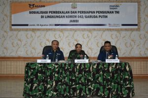 Ratusan Prajurit dan PNS Jajaran Korem 042/Gapu Ikuti Pembekalan dan Persiapan Pensiunan oleh PT. Asabri