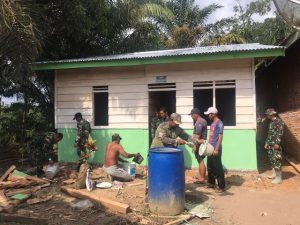 Program Bedah Rumah TMMD 115 Kodim 0415/Jambi Bantu Warga Kurang Mampu