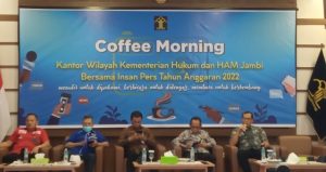 Coffee Morning Bersama Insan Pers, Kakanwil Kemenkumham Jambi: Siap Bersinergi 