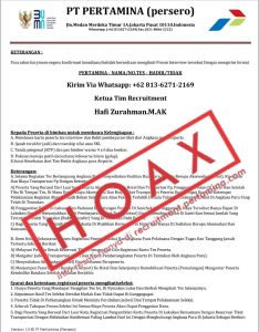 Pengumuman Tes Seleksi Rekrutmen Pertamina Hoax, Waspadai Penipuan