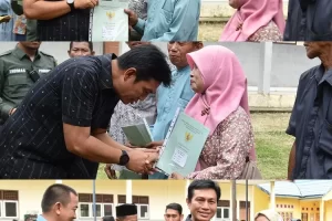 Bupati Fadhil Arief Serahkan Sertifikat PTSL di Kecamatan Pemayung