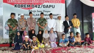 Korem 042/Gapu Salurkan Bantuan Sosial Kepada 1178 Anak Yatim Di Tanjab Barat