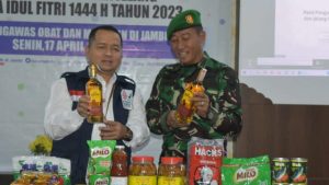 Kasrem 042/Gapu Hadiri Konferensi Pers Hasil Pengawasan Pangan Rutin Ramadhan dan Jelang Idul Fitri di Balai BPOM Propinsi Jambi