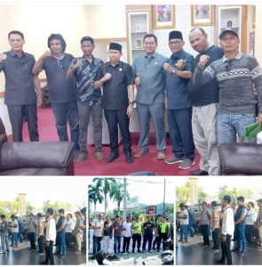Aksi Damai Gabungan Aliansi Tolak Perda Tapal Batas, Diterima Pimpinan DPRD Tanjab Barat