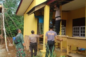 Wujud Sinergitas, Polri Hadir Dalam Kegiatan TMMD Ke-117 Kodim 0416/Bute di Desa Talang Silungko