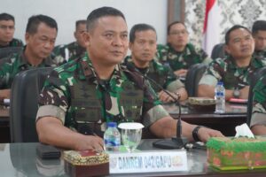 Danrem 042/Gapu Vicon Bersama Dansat Dan Kabalakrem Bahas Potensi Kerawanan Serta Netralitas TNI