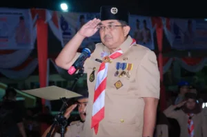 Bupati Tanjab Barat Selaku Kamabicab Pimpin Upacara Renungan Ulang Janji HUT Pramuka ke-62 Tahun 2023