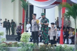 Danrem 042/Gapu Bersama Kapolda Jambi Pimpin Apel Kebangsaan dan Deklarasi Pemilu Damai 2024