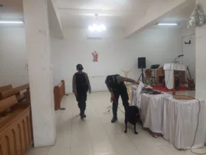 Ops Lilin 2023, Tim Gegana dan Unit K9 Disampta Polda Jambi Sterilisasi Sejumlah Gereja Dalam Kota Jambi