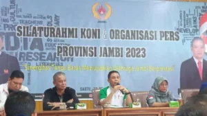 Dihadapan Organisasi Pers di Jambi, Budi Setiawan Berharap Dana Pembinaan Atlet Didukung Perda