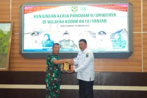 Wakil Bupati Tanjab Barat Bersama Unsur Forkopimda Sambut Kunker Pangdam II/Sriwijaya