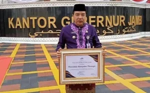Berkah HUT Provinsi Jambi ke-67, Pj Bupati Merangin H Mukti Terima Penghargaan Taspen