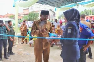 Bupati Tanjab Barat Hadiri dan Resmikan Pos Damkar di Kecamatan Tebing Tinggi