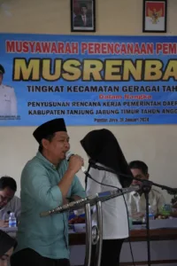 Ketua DPRD Tanjab Timur, Mahrup Hadiri Musrembang di Geragai