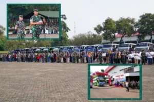 Kasum TNI Melepas Keberangkatan Mudik Bersama Mabes TNI Tahun 2024