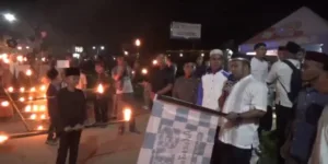 Wabup Tanjab Timur Lepas Pawai Obor