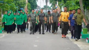 Pangdam II/Sriwijaya Ajak Prajurit dan PNS TNI Olahraga Bersama di Mayonif 142 Ksatria Jaya