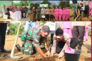 Dandim 0416/Bute Bersama Forkopimda Bungo Tanam Pohon dalam Peringatan Hari Bhayangkara ke-78
