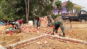 Pembangunan Rumah Layak Huni dalam Program TMMD ke-121 Kodim 0415/Jambi Memasuki Tahap Pondasi