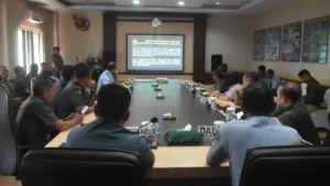 Kasrem 043/Gatam Hadiri Taklimat Awal Audit Ketaatan dan Kinerja Itjen TNI Periode III TA 2024