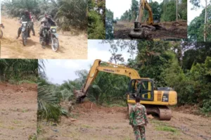 Jalan Penghubung 3 Desa Program TMMD ke-121 Kodim Jambi Capai Progres Signifikan