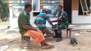 Kegiatan TMMD ke-121 Kodim Jambi Membawa Senyum Lewat Pelayanan Kesehatan Gratis