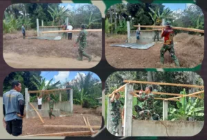 Bangun Poskamling Baru, Warga Desa Pondok Meja Lebih Aman