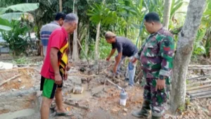 Sumur Bor Program TMMD ke-121 Kodim 0415/Jambi Mengalirkan Air Pertama Kalinya