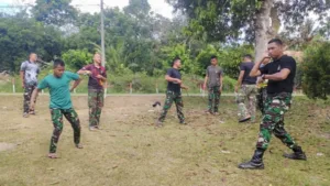 Latihan Nunchaku Satgas TMMD untuk Perayaan HUT RI ke-79