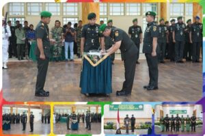 Danrem 042/Gapu Brigjen TNI Rachmad Pimpin Acara Korps Raport Pindah Satuan Kasiops