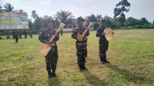 Di Bawah Terik Matahari, Prajurit Kodim 0416/Bute Geladi Bersih Demi Suksesnya TMMD Ke-123
