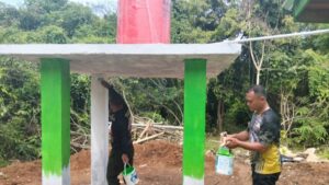 Satgas TMMD 123 Percantik Tower Air untuk Fasilitas MCK Madrasah di Desa Teluk Kuali