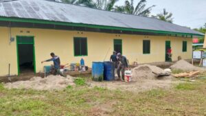 Rehabilitasi Madrasah di Desa Teluk Kuali Capai 65%, TMMD Terus Genjot Pengerjaan