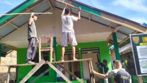 Gotong Royong Warga Desa Malako Intan Dukung TMMD Ke-123 Kodim 0416/Bute