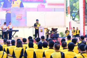 Olahraga Bersama Polda Jambi Sambut Hari Bhayangkara ke-79