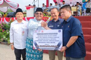 Jalan Sepanjang 7,5 KM Senilai Rp 22 Miliar Lebih, Kado HUT Tanjab Barat Ke-60 dari SKK Migas PetroChina