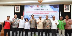 Kapolda Jambi Hadiri Pembukaan Rakerwil Koordinator Wilayah Konfederasi Serikat Buruh Seluruh Indonesia