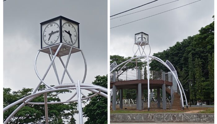 Belum Genap Sebulan, Satu Sisi Jam Taman Rp450 Juta Tak Berfungsi
