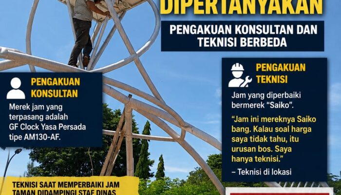 Nah lo..! Fakta Terbaru Taman Kota Rp3 Miliar: Merek Jam Taman Dipertanyakan, Pengakuan Konsultan dan Teknisi Berbeda