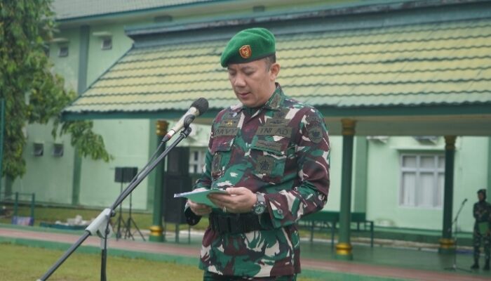 Kasrem 042/Gapu Pimpin Upacara Bendera 17-an, Tekankan disiplin dan Kepedulian terhadap Rakyat