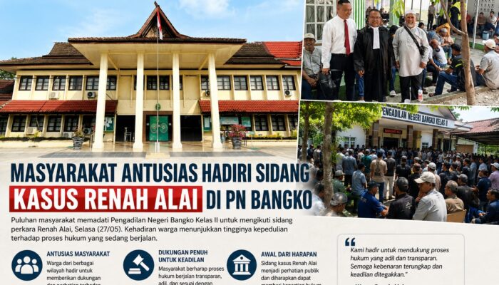 Ratusan Warga Marga Serampas Padati PN Bangko, Sidang Pemeriksaan Saksi Mahkota Ditunda